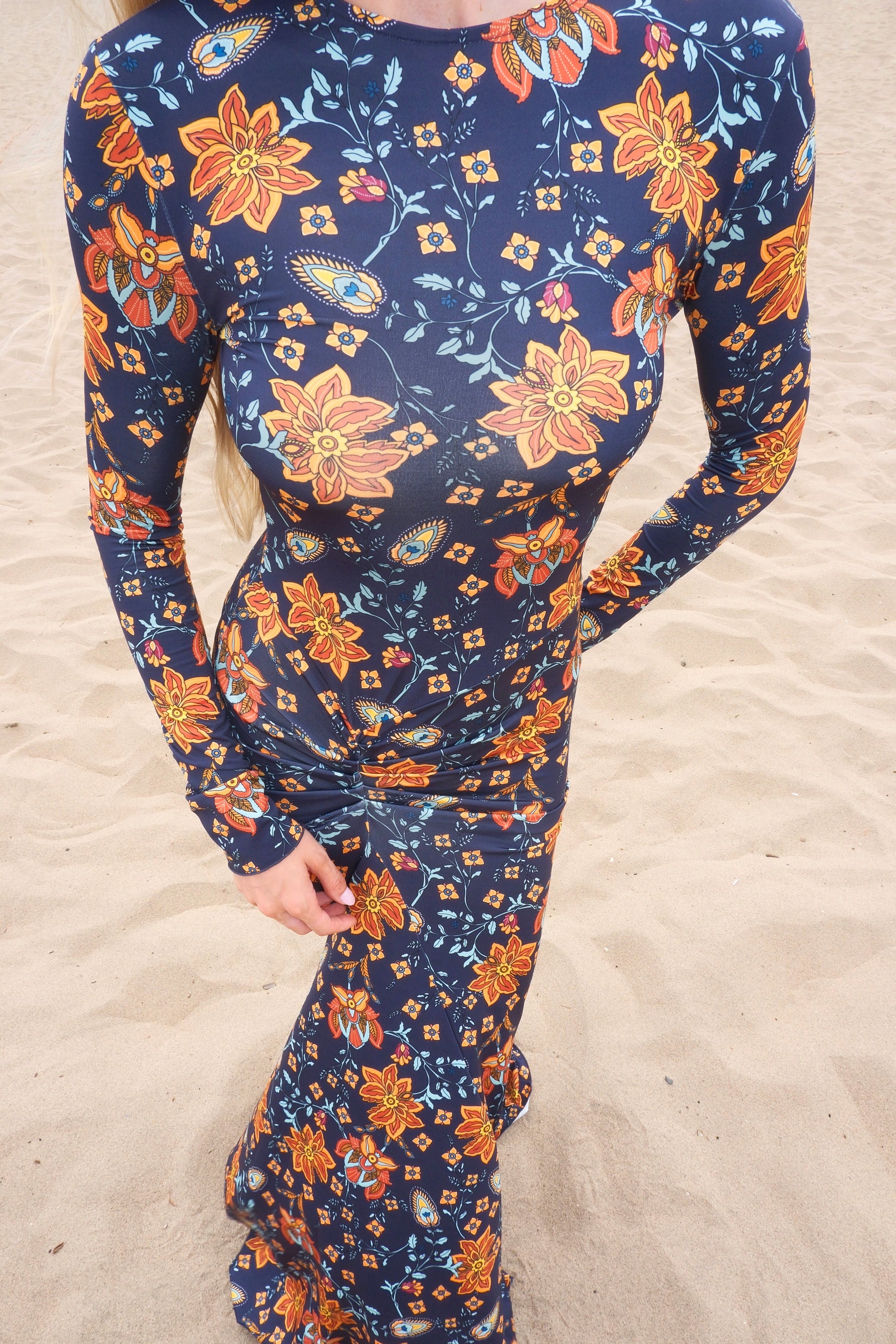 ANNIE LONG SLEEVE - INDIGO WILDFLOWER