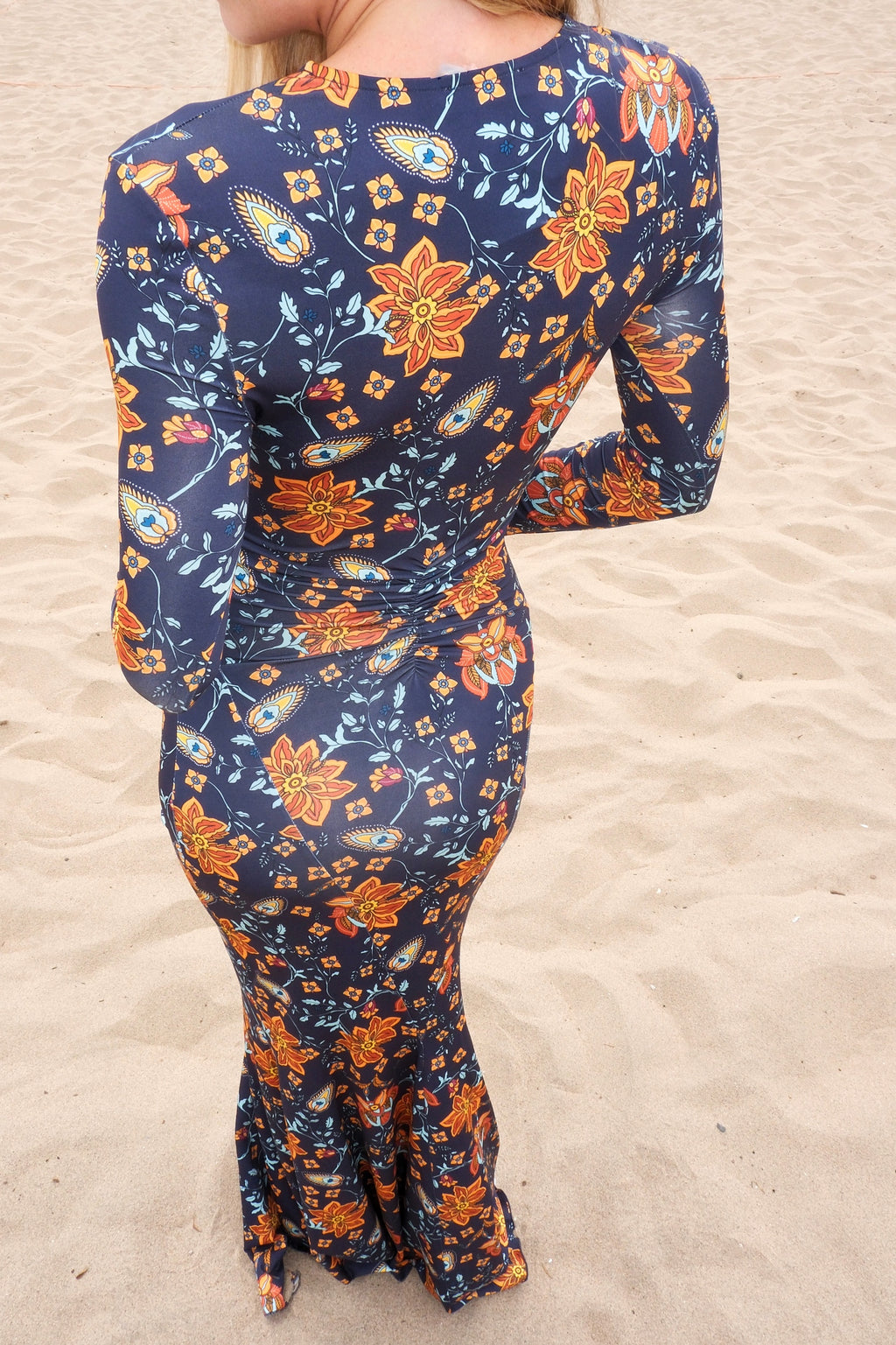 ANNIE LONG SLEEVE - INDIGO WILDFLOWER
