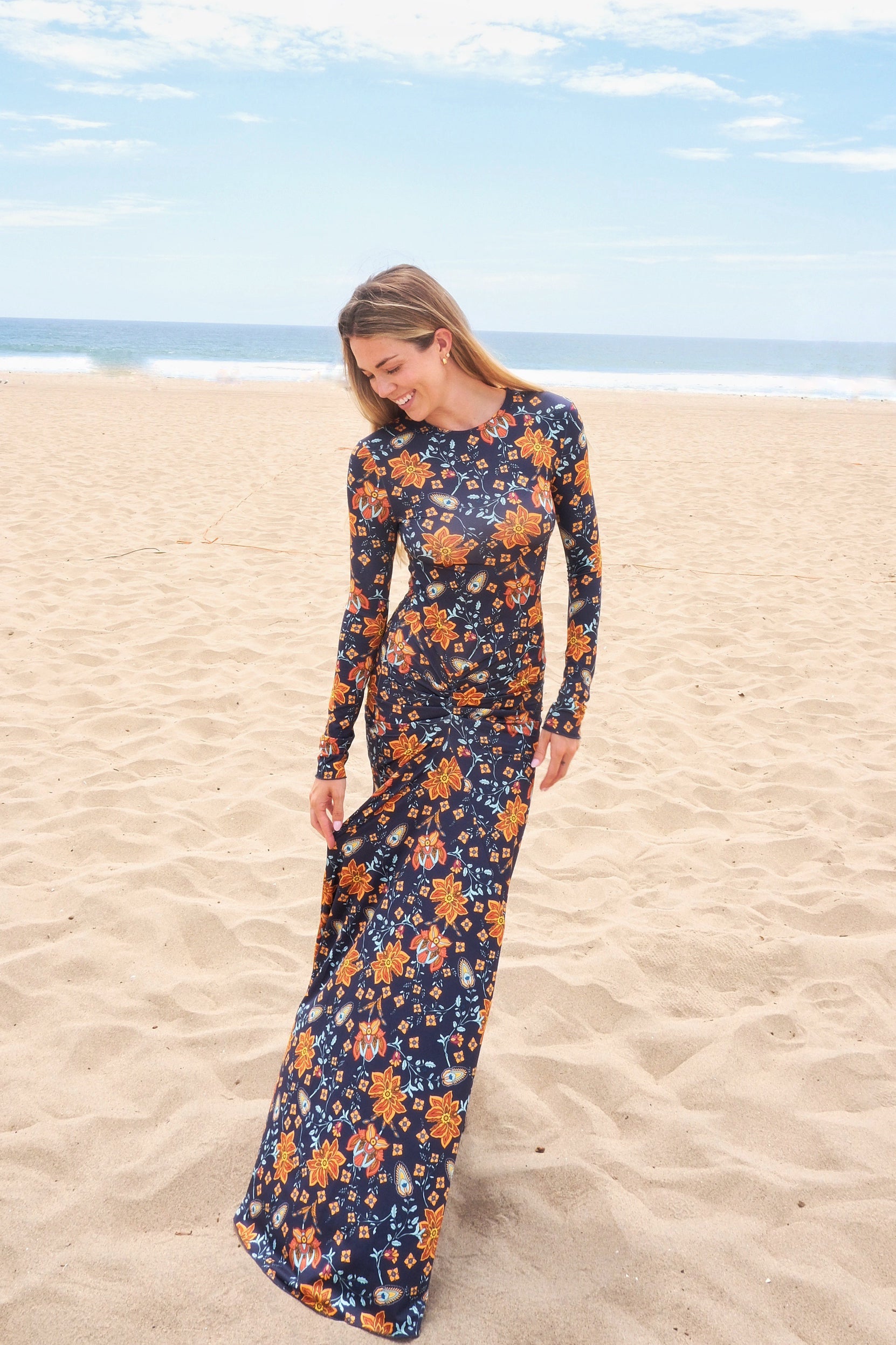 ANNIE LONG SLEEVE - INDIGO WILDFLOWER