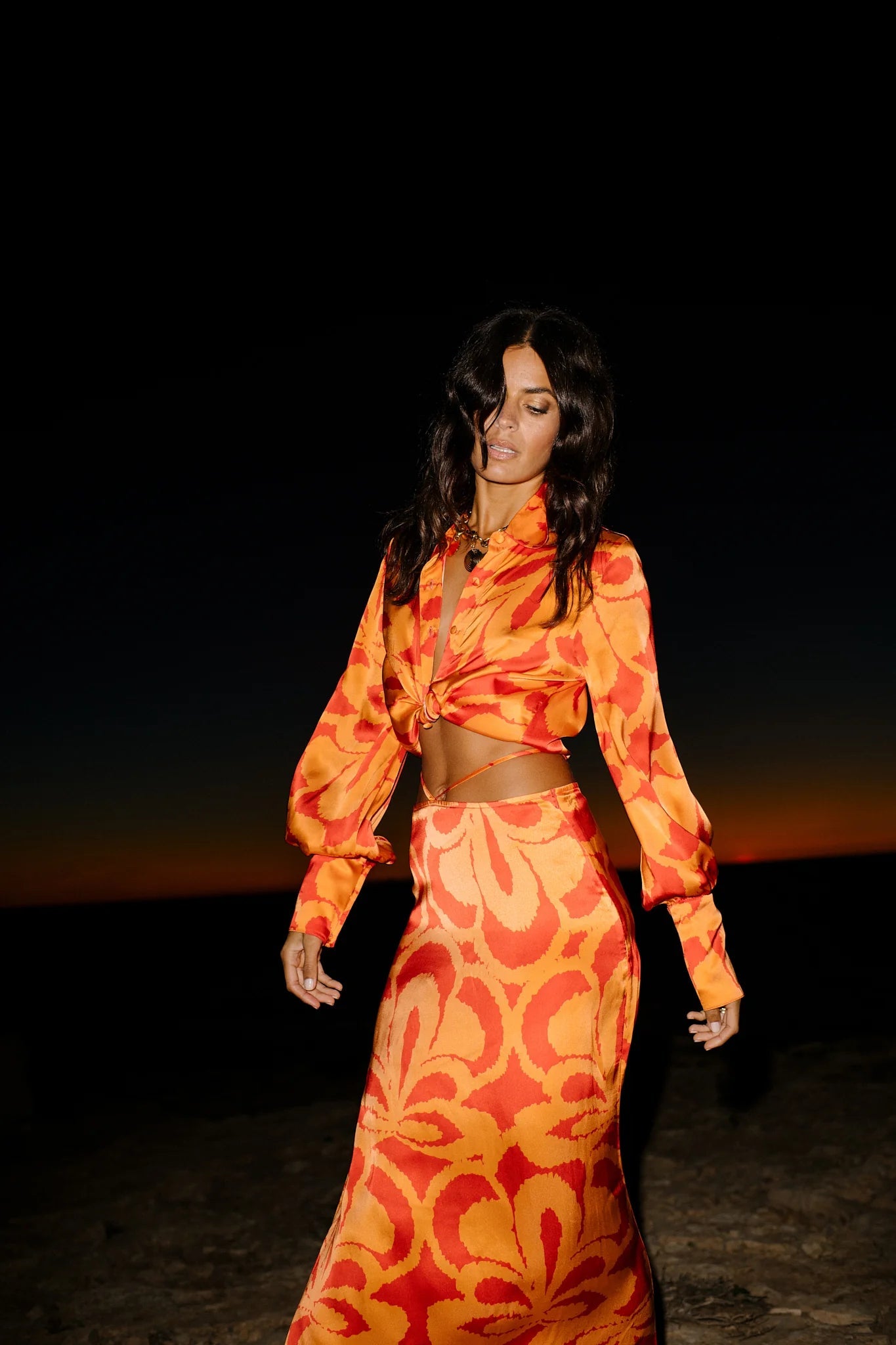Alicia orange on fire skirt - eywasouls
