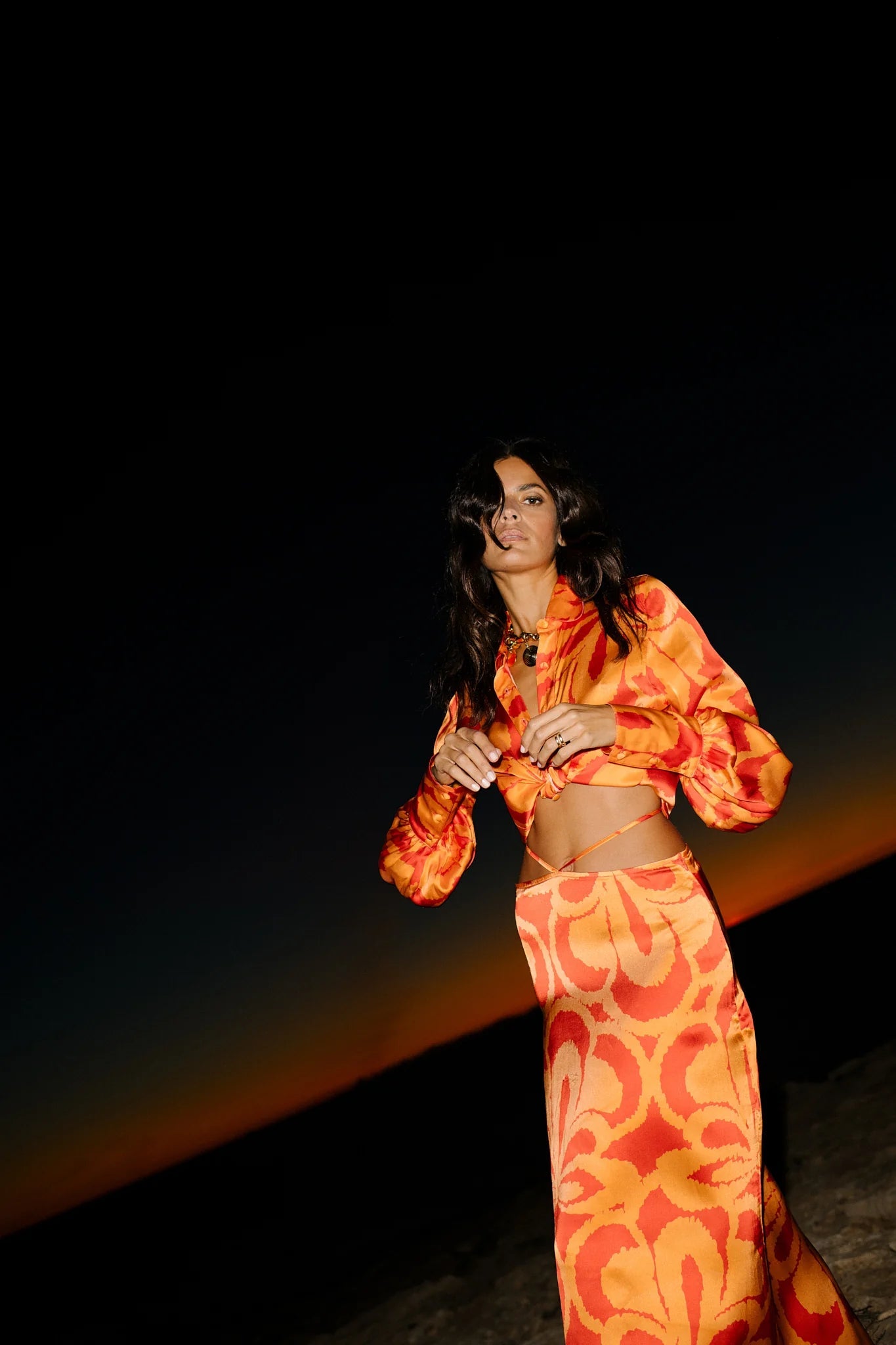 Alicia orange on fire skirt - eywasouls